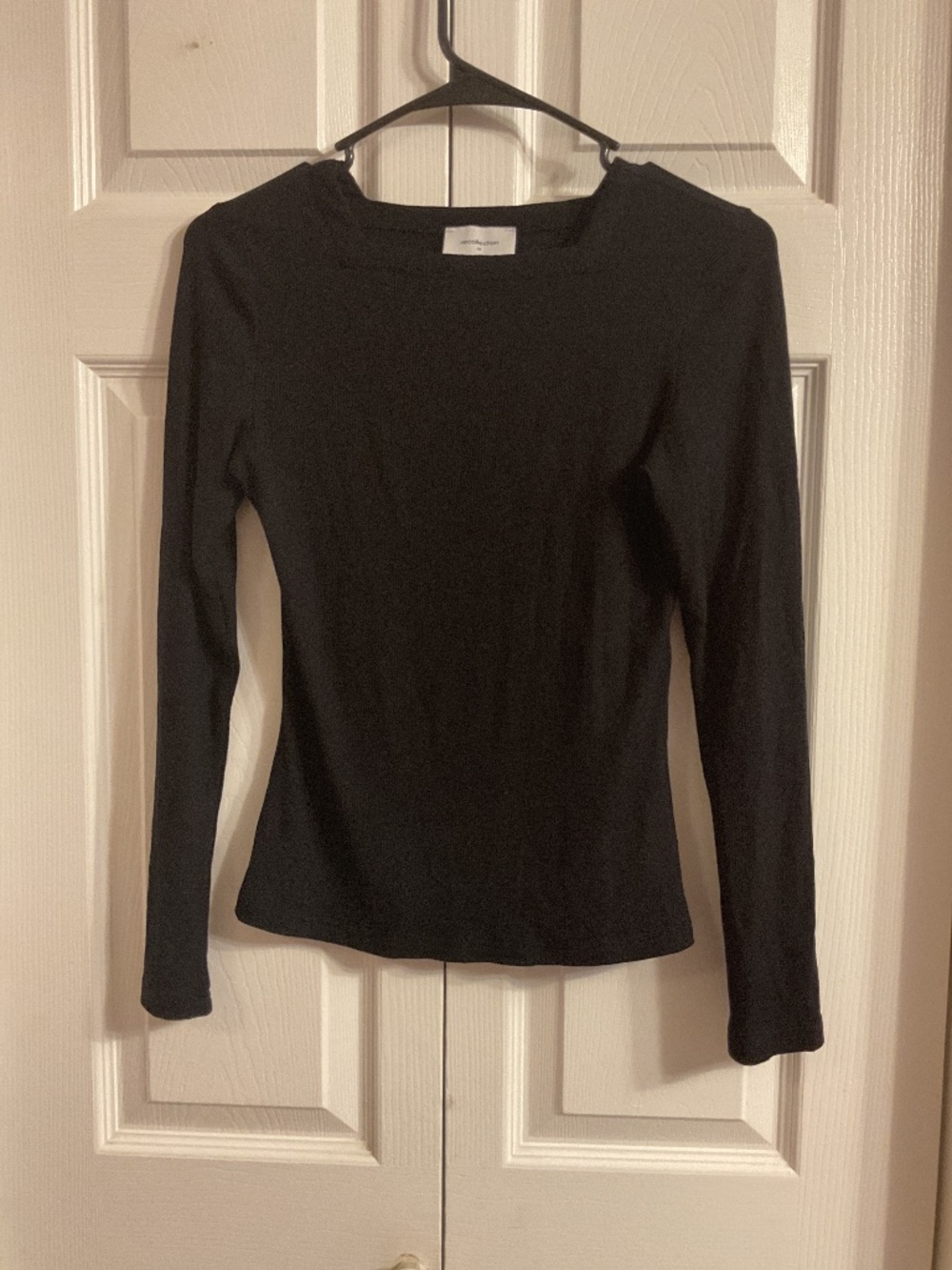 Black square neck shirt